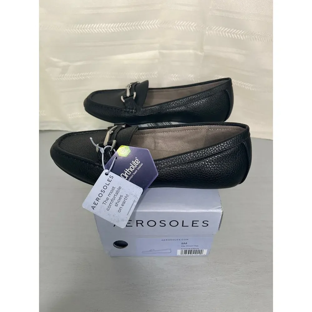 Aerosoles Day Drive Loafers Black Womens Size 8M